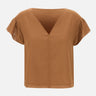 KAOS Blusa in mussola di cotone BROWN Donna 