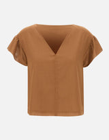 KAOS Blusa in mussola di cotone BROWN Donna 