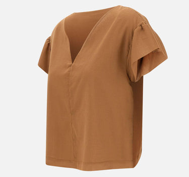 KAOS Blusa in mussola di cotone BROWN Donna 