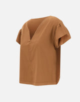 KAOS Blusa in mussola di cotone BROWN Donna 