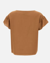 KAOS Blusa in mussola di cotone BROWN Donna 