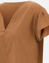 KAOS Blusa in mussola di cotone BROWN Donna 