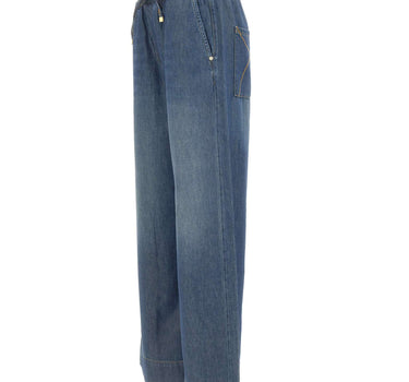KAOS Jeans palazzo con coulisse BLUE Donna 
