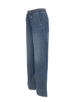 KAOS Jeans palazzo con coulisse BLUE Donna 