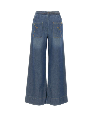 KAOS Jeans palazzo con coulisse BLUE Donna 