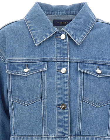 KAOS Giacca di jeans cropped Light Blue Donna 
