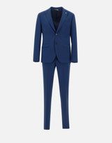 MANUEL RITZ Completo due pezzi in  lana stretch BLUE Uomo 