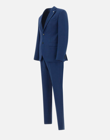 MANUEL RITZ Completo due pezzi in  lana stretch BLUE Uomo 