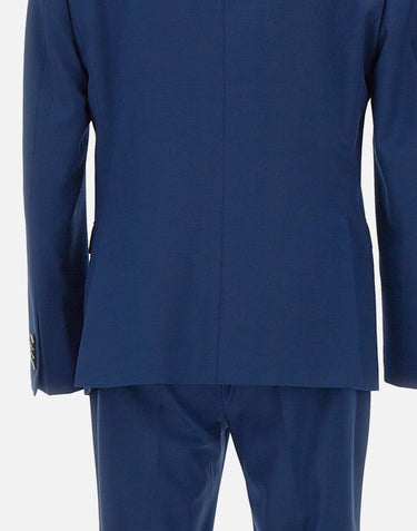 MANUEL RITZ Completo due pezzi in  lana stretch BLUE Uomo 