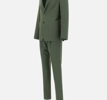 MANUEL RITZ Completo "Nuvola" in cotone e  lana stretch GREEN Uomo 