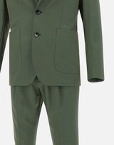 MANUEL RITZ Completo "Nuvola" in cotone e  lana stretch GREEN Uomo 