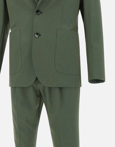 MANUEL RITZ Completo "Nuvola" in cotone e  lana stretch GREEN Uomo 