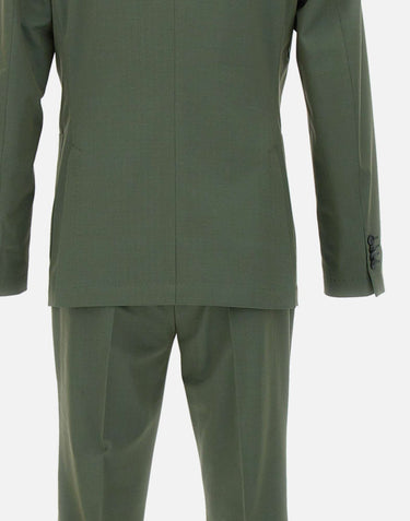 MANUEL RITZ Completo "Nuvola" in cotone e  lana stretch GREEN Uomo 