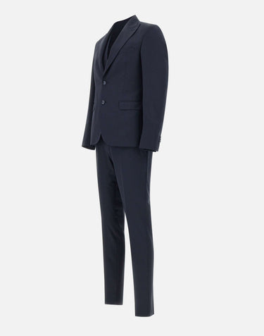 UNGARO Completo "U5001" tre pezzi in lana BLUE Uomo 