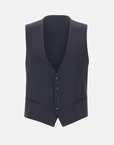 UNGARO Completo "U5001" tre pezzi in lana BLUE Uomo 