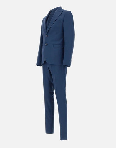 UNGARO Completo "U5001" tre pezzi in lana BLUE Uomo 