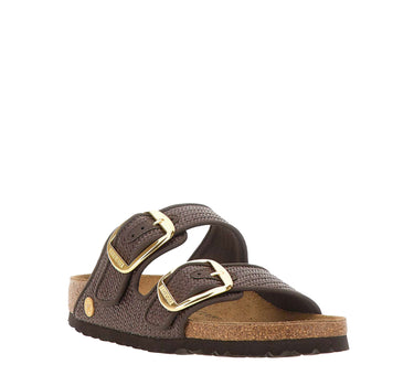 BIRKENSTOCK Sandali "Arizona Big Buckle Raffia" BROWN Donna 