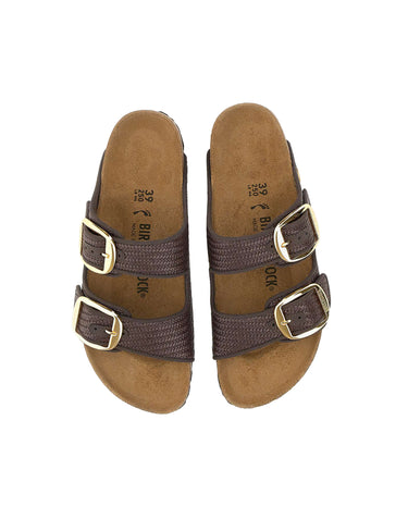BIRKENSTOCK Sandali "Arizona Big Buckle Raffia" BROWN Donna 