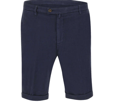 BRIGLIA 1949 Bermuda in cotone con microtexture BLUE Uomo 