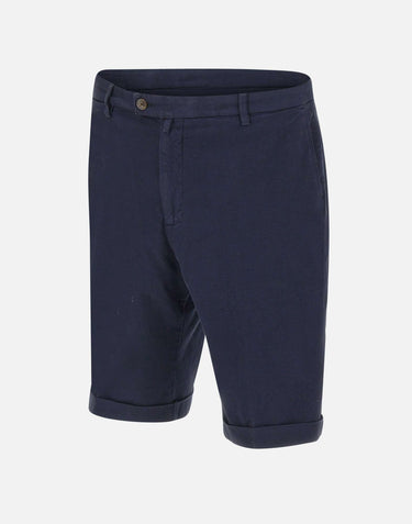 BRIGLIA 1949 Bermuda in cotone con microtexture BLUE Uomo 
