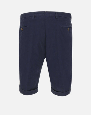 BRIGLIA 1949 Bermuda in cotone con microtexture BLUE Uomo 
