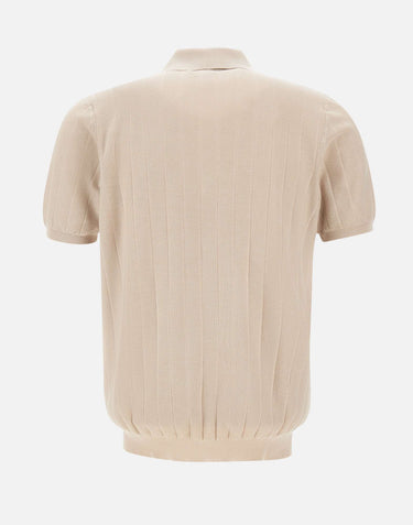 DELLA CIANA CASHMERE Polo in cotone a maxi coste BEIGE Uomo 