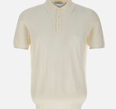 DELLA CIANA CASHMERE Polo in cotone a maxi coste WHITE Uomo 