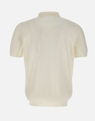 DELLA CIANA CASHMERE Polo in cotone a maxi coste WHITE Uomo 