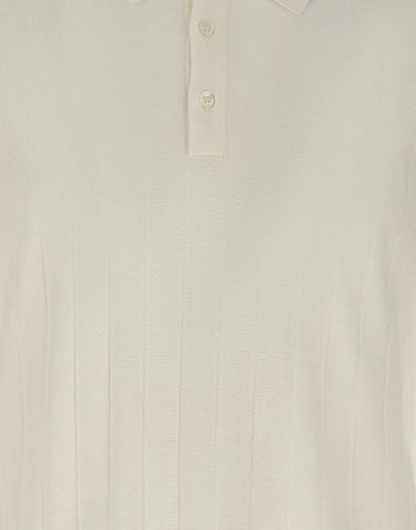 DELLA CIANA CASHMERE Polo in cotone a maxi coste WHITE Uomo 