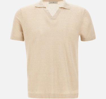 DELLA CIANA CASHMERE Polo in misto lino e cotone BEIGE Uomo 