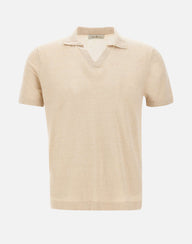 DELLA CIANA CASHMERE Polo in misto lino e cotone BEIGE Uomo 