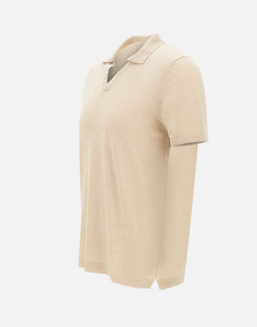 DELLA CIANA CASHMERE Polo in misto lino e cotone BEIGE Uomo 