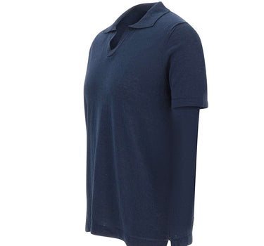 DELLA CIANA CASHMERE Polo in misto lino e cotone BLUE Uomo 