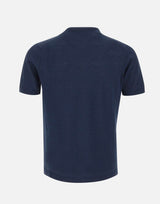 DELLA CIANA CASHMERE Polo in misto lino e cotone BLUE Uomo 