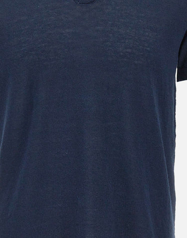 DELLA CIANA CASHMERE Polo in misto lino e cotone BLUE Uomo 
