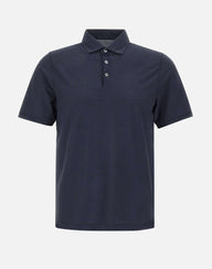 DIKTAT Polo in crepe di cotone BLUE Uomo 