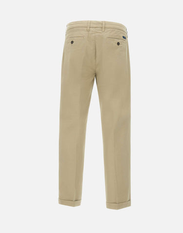 FAY Pantaloni in Gabardine Stretch BEIGE Uomo 