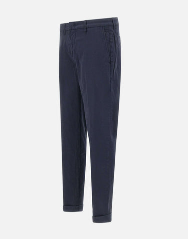 FAY Pantaloni Slim in Gabardine Stretch BLUE Uomo 