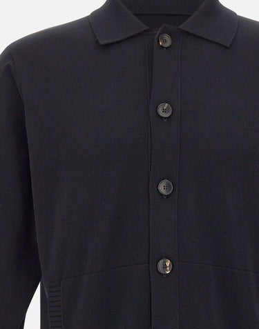 FILIPPO DE LAURENTIIS Cardigan con collo polo BLACK Uomo 