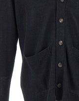FILIPPO DE LAURENTIIS Cardigan in misto lino BLACK Uomo 