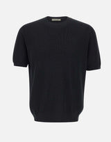 FILIPPO DE LAURENTIIS Maglia in crêpe di cotone BLACK Uomo 