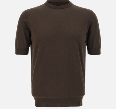 FILIPPO DE LAURENTIIS Maglia in crêpe di cotone BROWN Uomo 