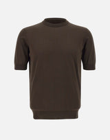 FILIPPO DE LAURENTIIS Maglia in crêpe di cotone BROWN Uomo 