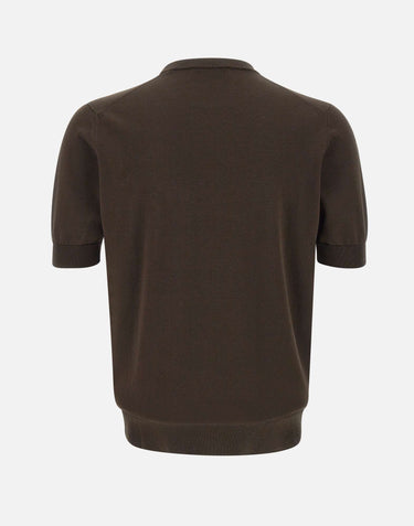 FILIPPO DE LAURENTIIS Maglia in crêpe di cotone BROWN Uomo 