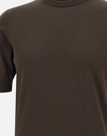FILIPPO DE LAURENTIIS Maglia in crêpe di cotone BROWN Uomo 