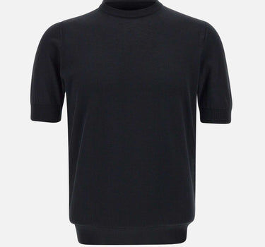 FILIPPO DE LAURENTIIS Maglia  in crêpe di cotone BLACK Uomo 