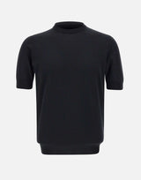 FILIPPO DE LAURENTIIS Maglia  in crêpe di cotone BLACK Uomo 
