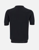 FILIPPO DE LAURENTIIS Maglia  in crêpe di cotone BLACK Uomo 