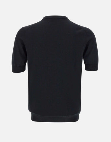 FILIPPO DE LAURENTIIS Maglia  in crêpe di cotone BLACK Uomo 