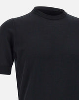 FILIPPO DE LAURENTIIS Maglia  in crêpe di cotone BLACK Uomo 